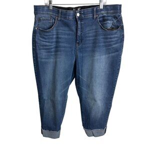 Terra & Sky Womens Pockets Zip Crop Jeans Size 20W